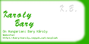 karoly bary business card